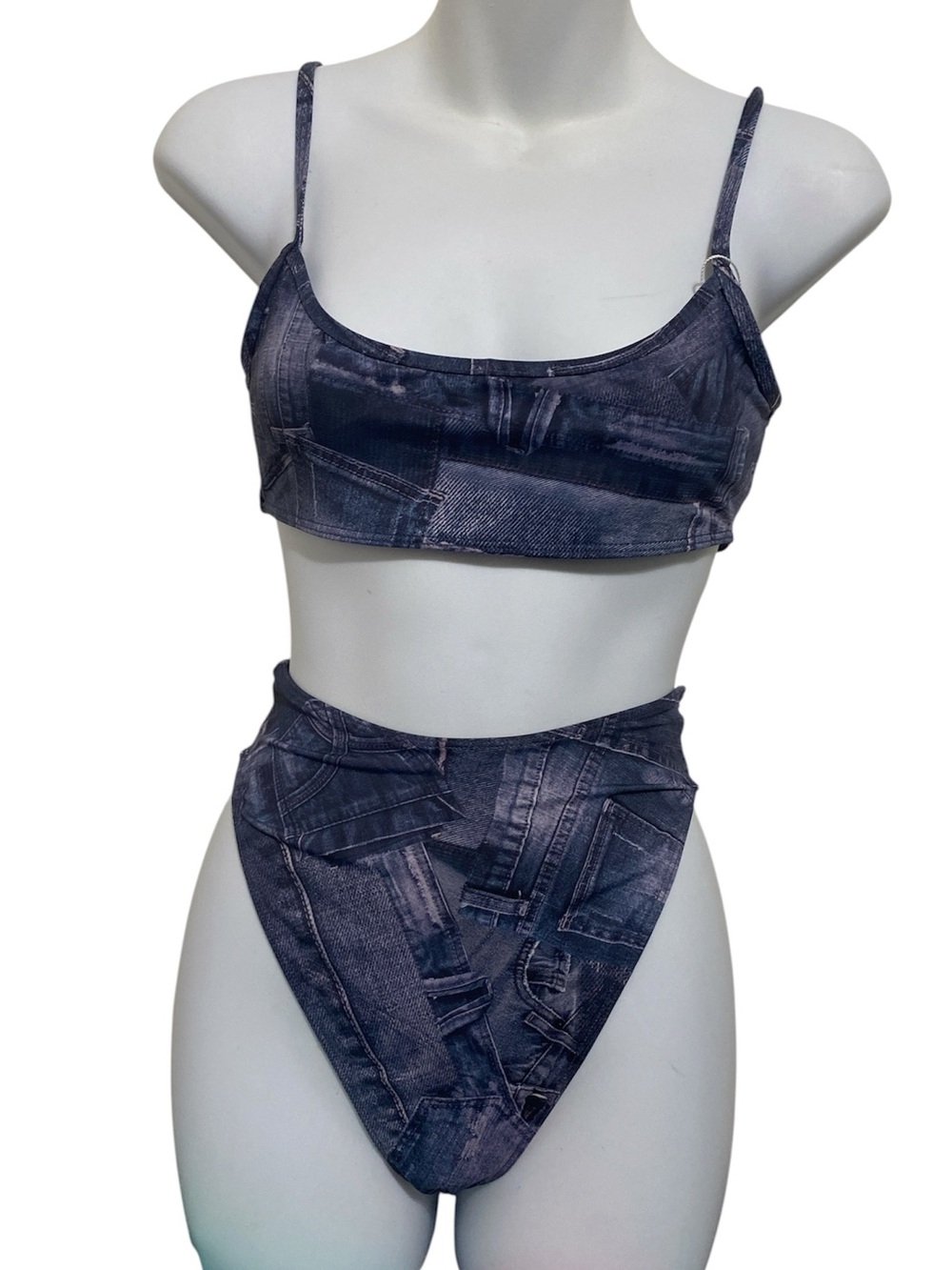 Frankie’s Bikinis Denim Print Bikini Set